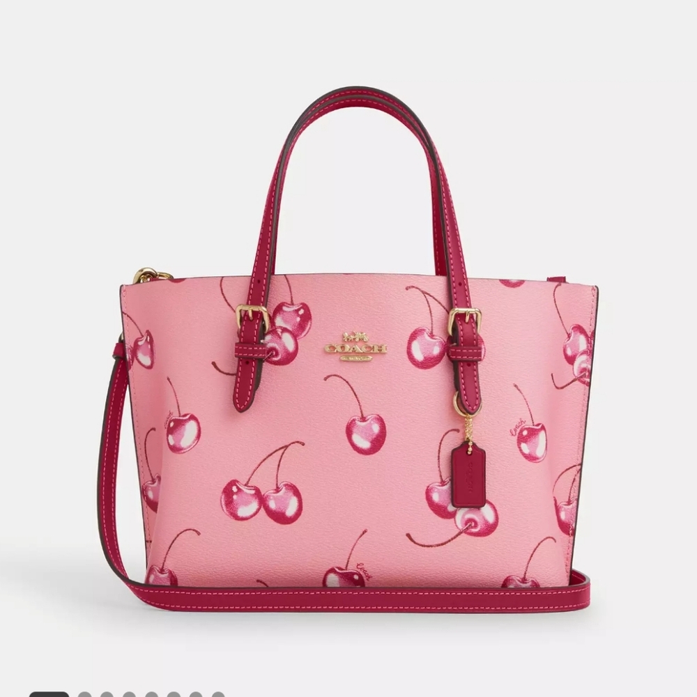 🍒🍒🍒Mollie Tote Bag 25 With Cherry Print - Picture 2 of 9